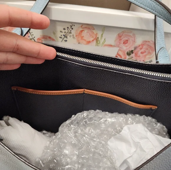 🧁GUC Coach Tyler Carryall 28 Medium Blue C2273 Pebble Leather Shoulder Tote Bag - Picture 14 of 16